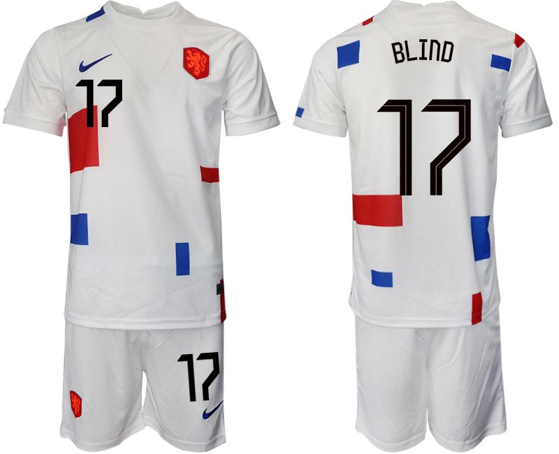 Men 2022 World Cup National Team Netherlands away white #17 Soccer Jersey->netherlands(holland) jersey->Soccer Country Jersey